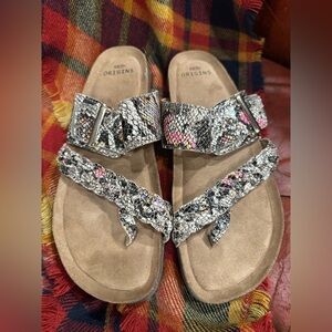Earth Origins Onida Braided Leather Toe Post Sandals Multicolor